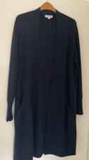 JAEGER ladies merino wool  longline cardigan in blue, size SMALL