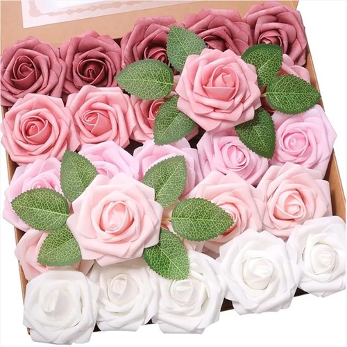 10x artificial foam rose - artificial,