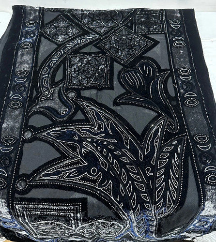 Vintage black silver blue - silver,