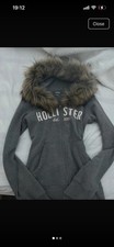 Hollister Fur Hood Zip Up Xs