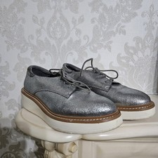 Mark And Spencer Silver Laced Up Shoes