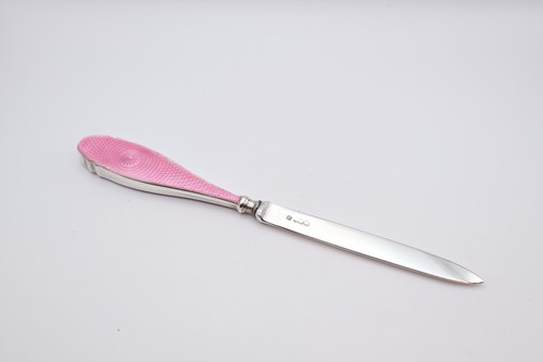 Lovely silver pink guilloche - pink,