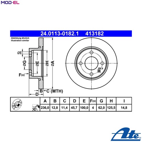 Brake disc 0113 0182 - disc, 24.0113-0182.1