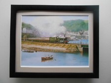 Don Breckon Steam Train print 'Dumbleton Hall Leaving Kingswear' FRAMED