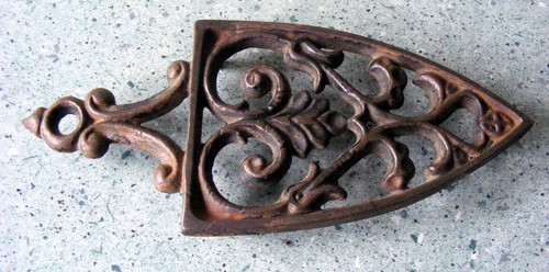 Antique flat iron stand - flat, cast