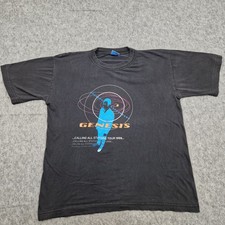Vintage Genesis Shirt Mens Extra Large Black Calling  Stations Tour Concert 90s