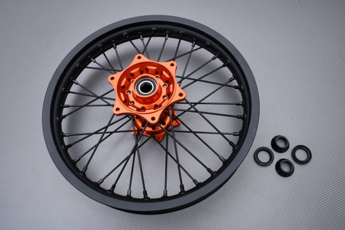 Orange enduro rear wheel - rear,