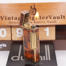 Dunhill Rollagas Lighter Laquer-Red Brown Shell _ Ultrasonically Cleaned_Working