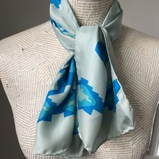 Vintage Turquoise Richard Allan Silk Scarf