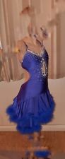 Junior Latin dance blue dress size approx 10-12