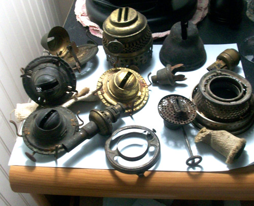 Lot antique oil kerosene - antique,