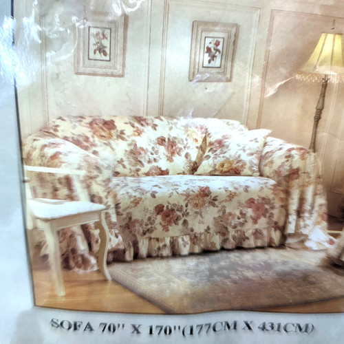 Floral vtg jacquard sofa - floral,