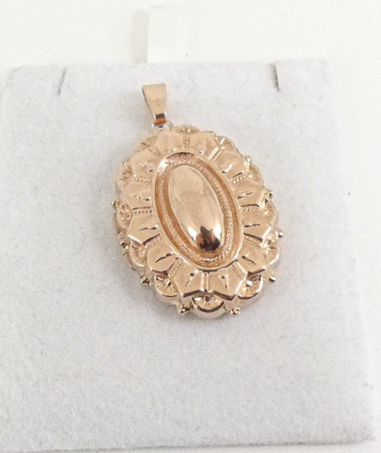 9ct rose gold locket - gold,