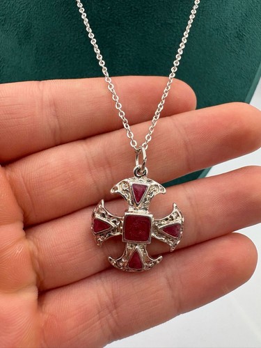 Silver tone red enamel - silver,