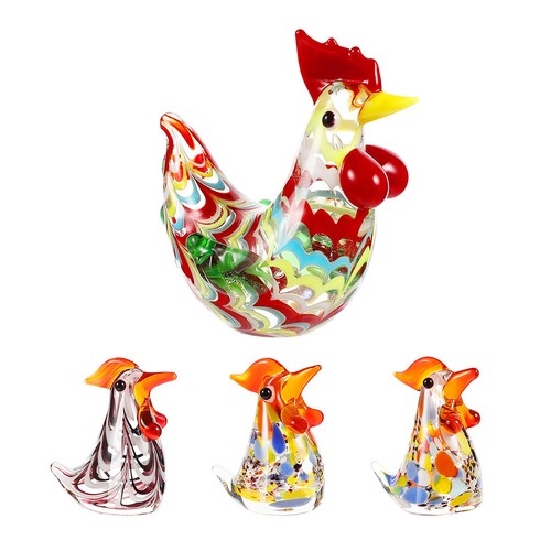 Pcs desktop glass rooster - 4,