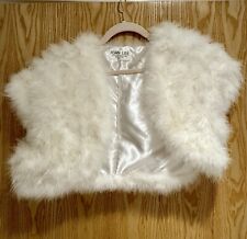 NEW Joan Lee Real White Feather Bolero Shrug One Size RRP £95