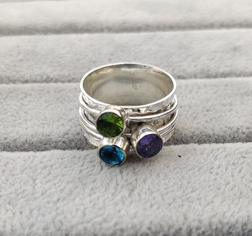 Blue topaz peridot amethyst - topaz, &