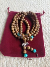 Sandalwood Buddhist Buddha Meditation Prayer 6mm Bead Mala Bracelet Necklace +