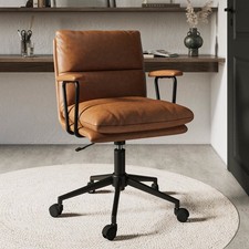 Tan Faux Leather Swivel Office Chair - Otis OTI001