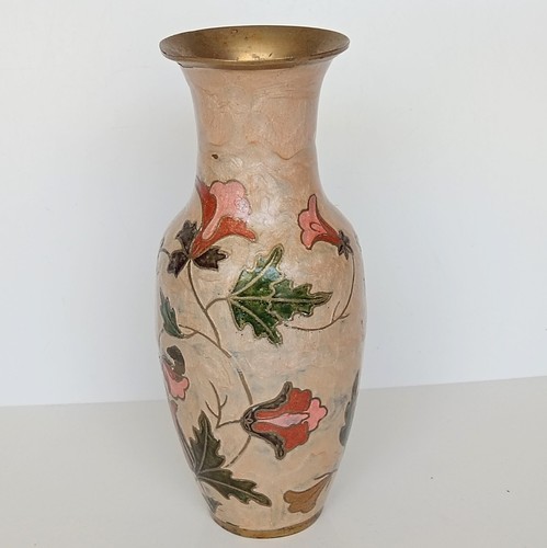 Vintage brass enamel - brass,