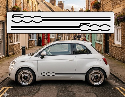 Fiat 500 side racing - 500, stripes