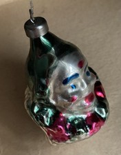 Super rare Antique Pierrot clown Mercury Glass Christmas tree Bauble Figural 