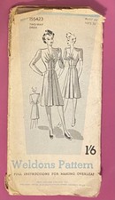 UNUSED rare 1940’s Vintage Weldons Sewing Pattern 155423 day dress 32” bust