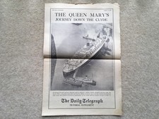 MARCH 25th 1936 THE DAILY TELEGRAPH THE QUEEN MARY’S JOURNEY DOWN THE CLYDE