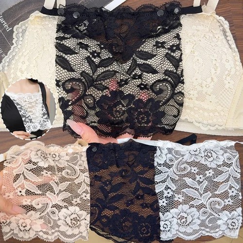 Lady lace clip mock - lace, clip-on