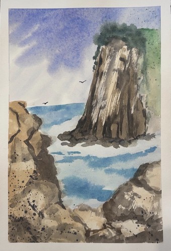 Signed watercolour painting - watercolour,