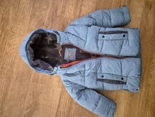 NEXT HOODED COAT SHERPA LINED 2-3 YEARS BLUE 98CM HIGH 