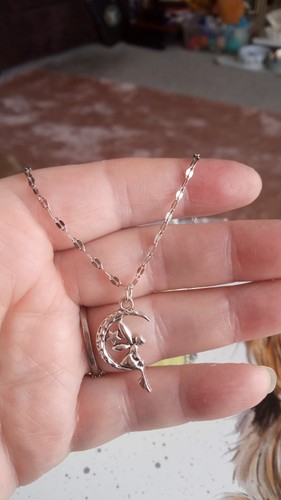 Silver necklace with - , fairy