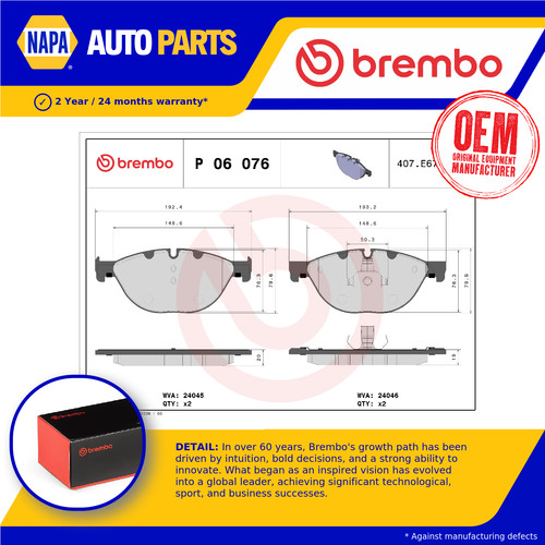 Brake pads set - fits, 525d