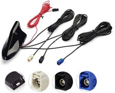 Eightwood Fakra Car Aerial Splitter - Aerial AM/FM GPS DAB Roof Antenna with 5m