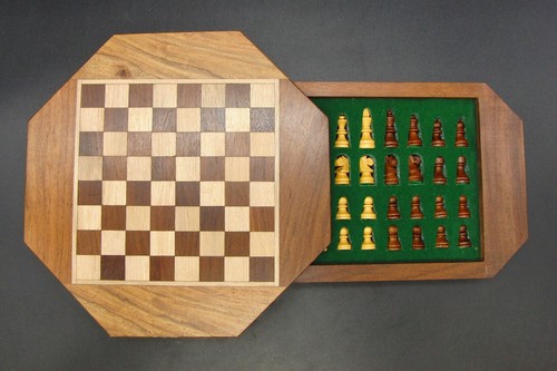 Wooden chess game with pieces - game,