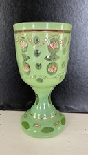 Vintage Bohemian Green Glass