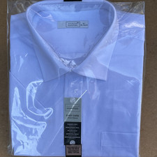 Primark Mens White Button Up Short Sleeve Shirts 18” (45-46cm) New Sealed.