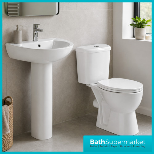 Rimless bathroom suite - bathroom,