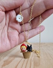 Les Nereides Basket, Little Red Riding Hood and Big Bad Wolf Pendant Necklace