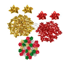 Christmas metallic bows red - christmas,