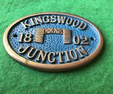 KINGSWOOD 1802 JUNCTION  Brass Plate Plaque  Boat Canal Narrowboat