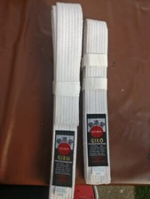 White Giko Karate Belt, Martial Arts Belt, Judo Belt (170cm)