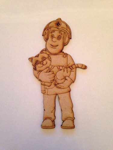 Wooden fireman sam 130mm - wooden,