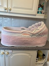 moses basket and stand pink crochet 