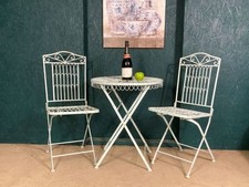 A FINE VINTAGE METAL FOLDING PATIO OR GARDEN TABLE & CHAIRS