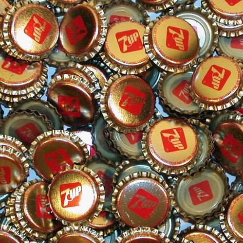 Soda pop bottle caps - lot, 12