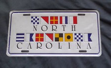 North Carolina Car Licence Number Plate - Navy Signal Flags Maritime Sailing USA