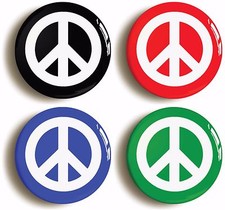 4 x CND PEACE SYMBOL BADGES