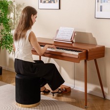 Full-size Electric Piano Upright Digital Piano for Beginners-Coffee