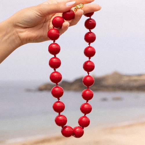 Acrylic beaded necklace large - acrylic,